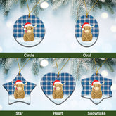 Roberton Tartan Christmas Ceramic Ornament - Highland Cows Style